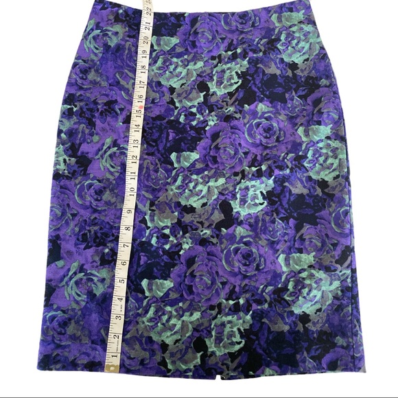 TALBOTS Purple & Turquoise Floral Pencil Skirt - Picture 4 of 4